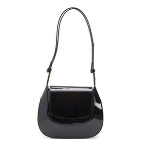 ISADORA Black Made In Italy Patent Leather Convertible Shoulder Bag